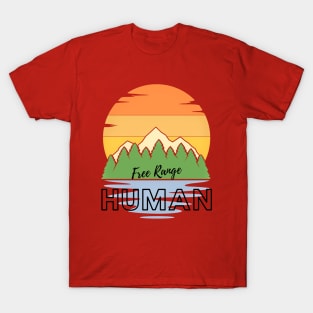 Free Range Human (trees at waters edge) T-Shirt